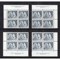 Canada 544ii Plate Blocks Matched Set No. 4 VF MNH