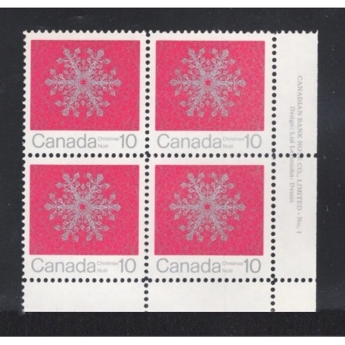 Canada 556 Plate Block LR No. 1 VF MNH