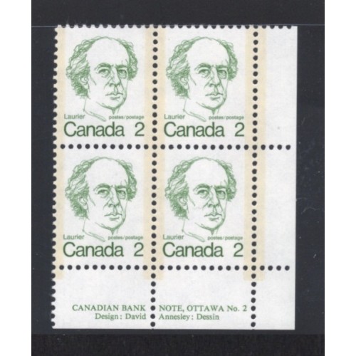 Canada 587 Plate Block LR No. 2 VF MNH