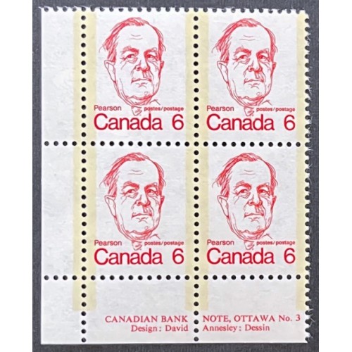 Canada 591 Plate Block LL No. 3 VF MNH