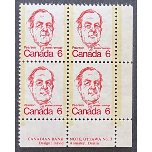 Canada 591 Plate Block LR No. 3 VF MNH