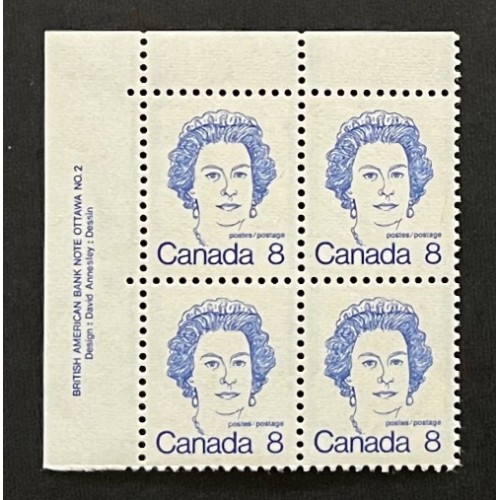 Canada 593i Plate Block UL No. 2 VF MNH