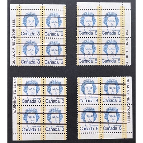 Canada 593xx Corner Blocks Matched Set VF MNH