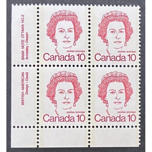 Canada 593Aiii Plate Block LL No. 2 VF MNH