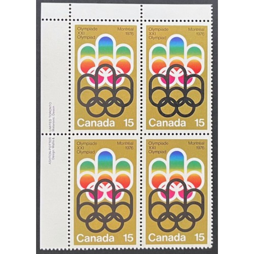 Canada 624 Plate Block UL VF MNH