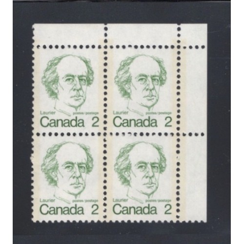 Canada 587vi Corner Block UR VF MNH