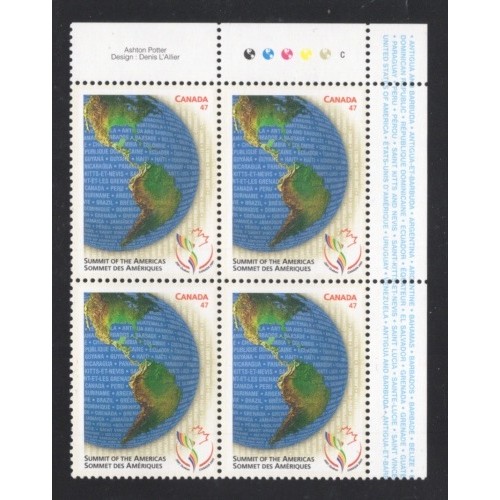 Canada 1902 Plate Block UR VF MNH