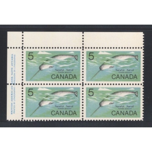 Canada 480 Plate Block UL VF MNH