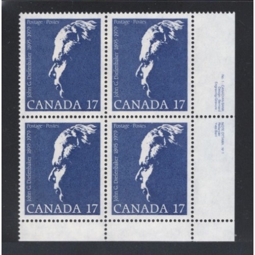 Canada 859 Plate Block LR VF MNH