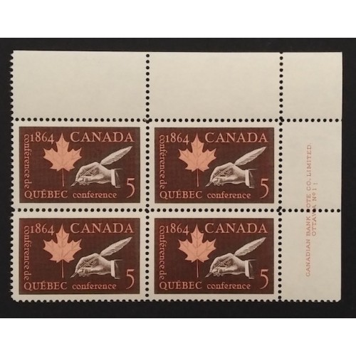 Canada 432 Plate Block UR No. 1-1 VF MNH
