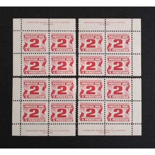 Canada J29 Plate Blocks Matched Set VF MNH