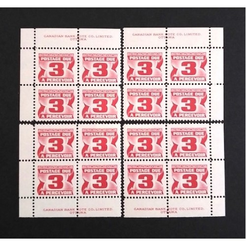 Canada J30 Plate Blocks Matched Set VF MNH