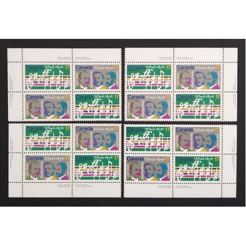 Canada 858a Plate Blocks Matched Set VF MNH