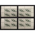 Canada 437 Plate Blocks Matched Set No. 1 VF MH