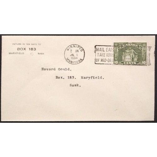 Canada 209 First Day Cover 1934 XF