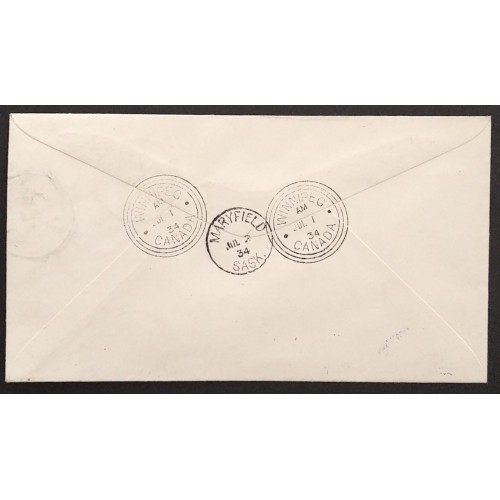Canada 208-9 First Day Cover 1934 Registered Mail XF