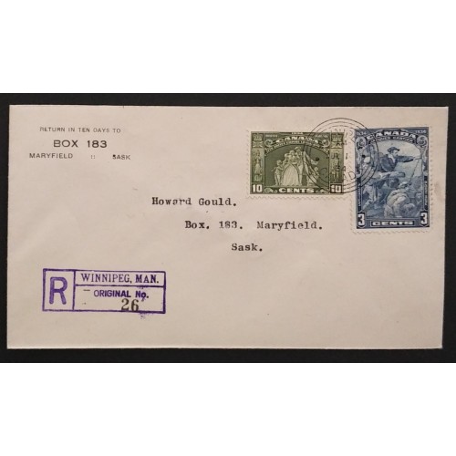 Canada 208-9 First Day Cover 1934 Registered Mail VF