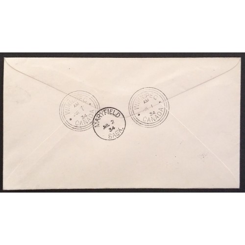 Canada 208-9 First Day Cover 1934 Registered Mail VF
