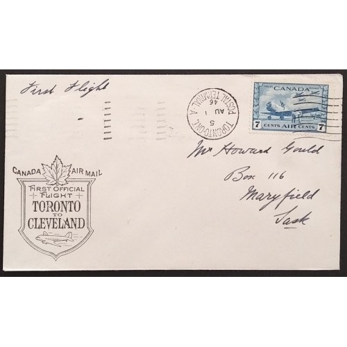 Canada C8 on 1946 First Flight Cover XF