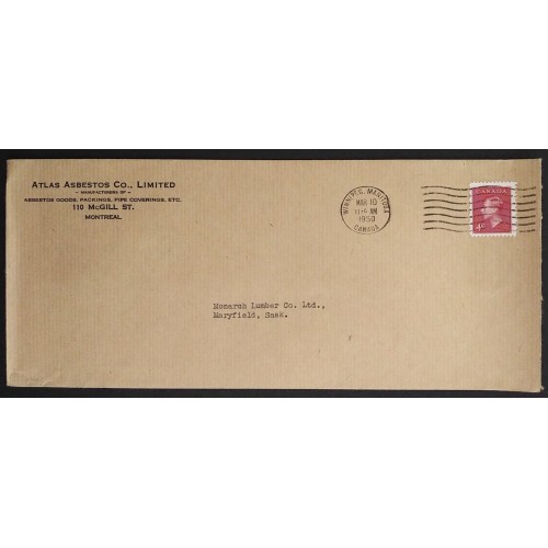Canada 292 on 1950 Cover XF