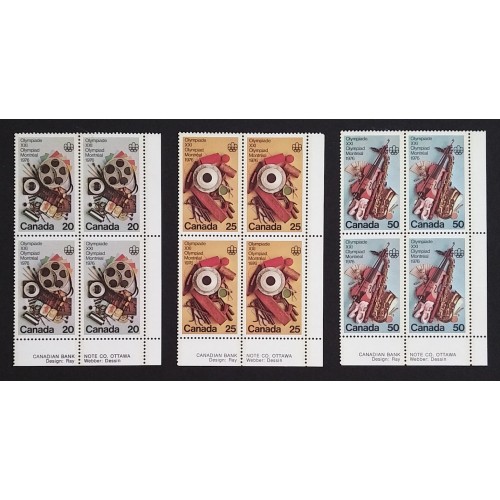 Canada 684-6 Plate Blocks LR VF MNH