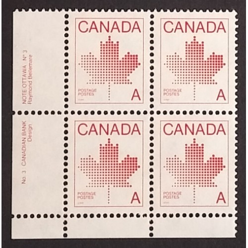 Canada 907ii Plate Block LL No. 3 VF MNH