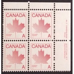 Canada 907ii Plate Block UR No. 2 VF MNH