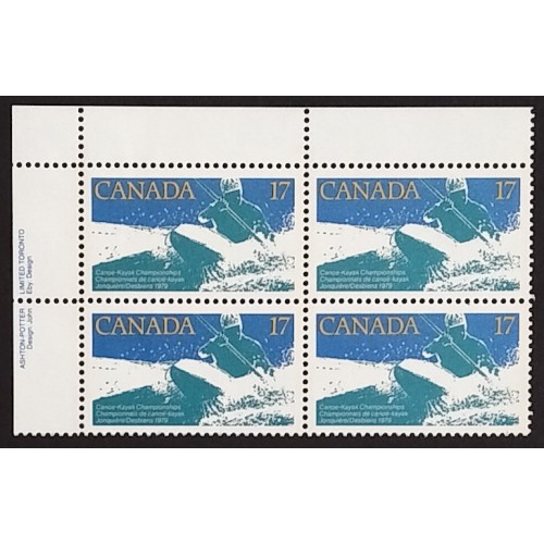 Canada 833 Plate Block UL VF MNH