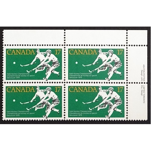 Canada 834 Plate Block UR VF MNH
