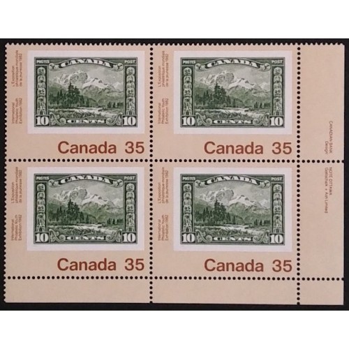 Canada 912 Plate Block LR VF MNH