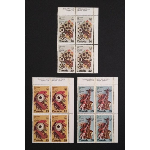 Canada 684-6 Plate Blocks UR VF MNH