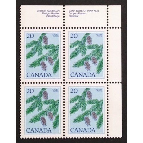 Canada 718 Plate Block UR No. 1 VF MNH
