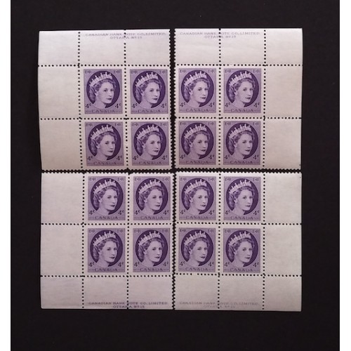 Canada 340 Plate Blocks Matched Set No. 15 VF MNH