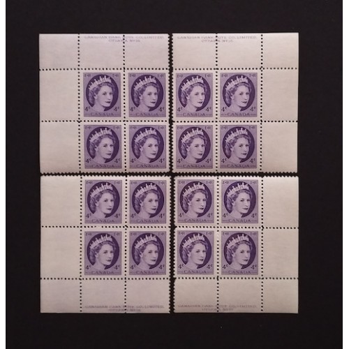 Canada 340 Plate Blocks Matched Set No. 16 VF MNH
