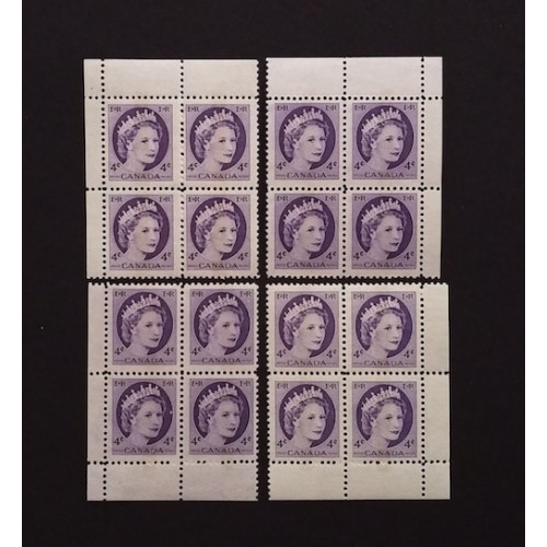Canada 340p Corner Blocks Matched Set VF MNH